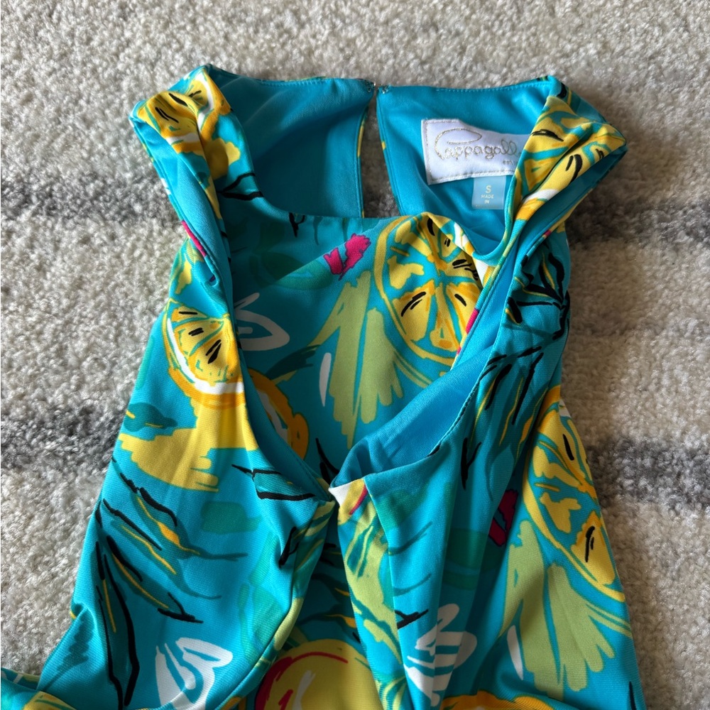 Pappagallo Turquoise and Yellow Dress - Picture 7 of 12